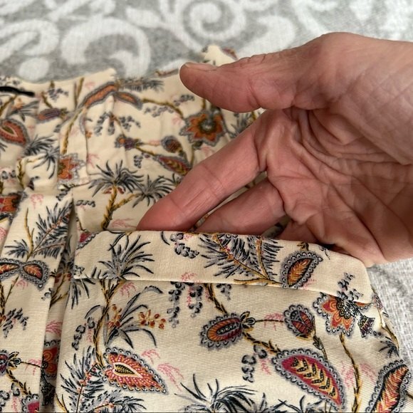 Zara Woman Floral Fitted Tulip High Paper Bag Waist Mini Skirt w/ Pockets - Picture 6 of 11